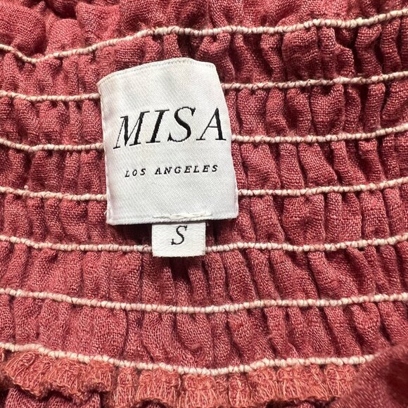 Misa Los Angeles Size S Pink Brick Darla Off Shoulder Mini Dress - Picture 2 of 15